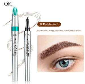 Hochwertiger wasserfester 3D-Microblading-Augenbrauenstift mit 4 Gabelspitzen