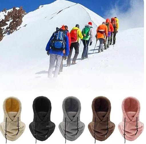 Winddichte Sportmaske mit Sherp-Kapuze für den Winter im Freien