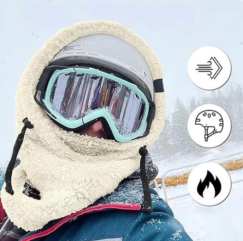 Winddichte Sportmaske mit Sherp-Kapuze für den Winter im Freien